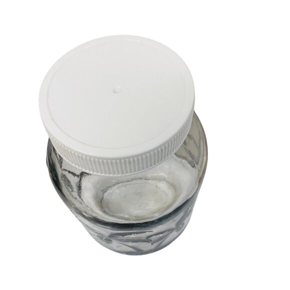 Vintage California Glass Jar With White Screw Lid & Palm Tree Design 7" - Picture 7 of 7